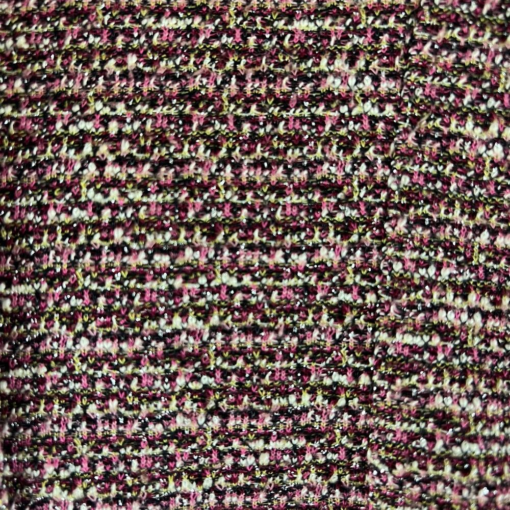 Vintage Y2K Purple Boucle Jacket L Metallic Blazer Cropped Sparkle Flower Pin - Picture 5 of 12
